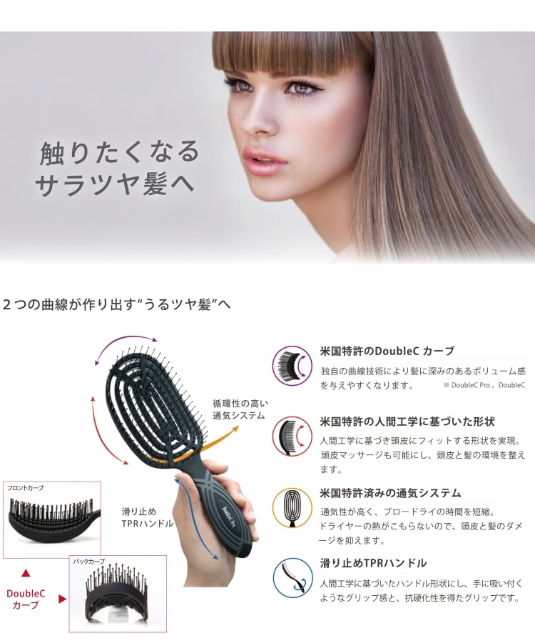 ライフスタイルグッズ(Life Style Goods)の【NuWay Double C Pro】ダメージを最小限に抑え、うるツヤ髪に！ヘアブラシ3