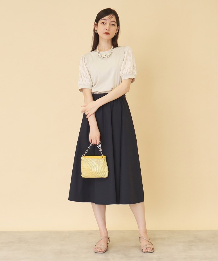 スーナウーナ(SunaUna)の【接触冷感／袖ジャカード】レースドッキングプルオーバー2
