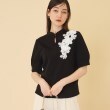 スーナウーナ(SunaUna)の【新色ネイビー追加／チャイナカラー】5分袖カットソー ブラック(019)