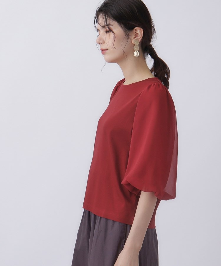 スーナウーナ(SunaUna)の【華やか見え!／袖シフォン】7分袖パフスリーブカットソー20