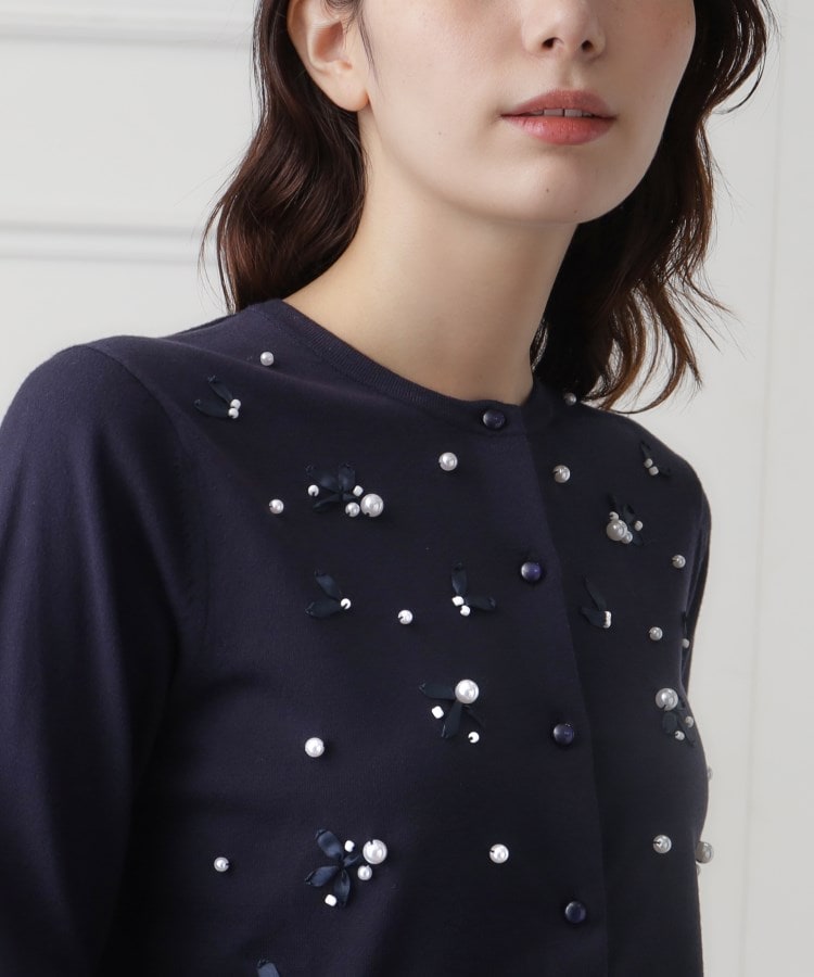 スーナウーナ(SunaUna)の【人気シリーズ／リボン＆ビーズ刺繍】クラフトニットカーディガン14