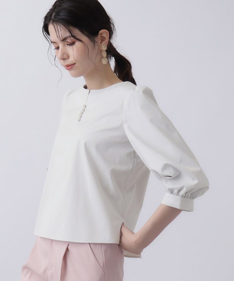 スーナウーナ(SunaUna)の【秋物がSALEに！／7分袖】パール付パフスリーブブラウス7