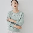 スーナウーナ(SunaUna)の【SS～Lサイズ展開／リボン刺繍】クラフトニット ミントグリーン(021)
