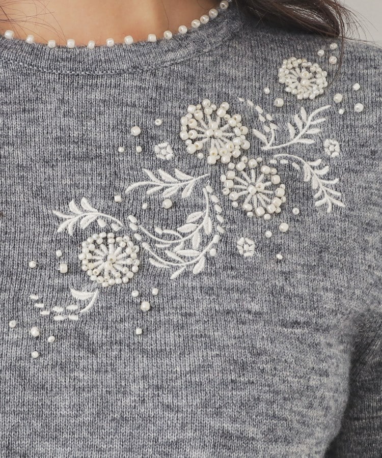 SS~Lサイズ展開/ビーズ手刺繍】クラフトニット(ニット SS~Lサイズ展開/ビーズ手刺繍】クラフトニット(ニット