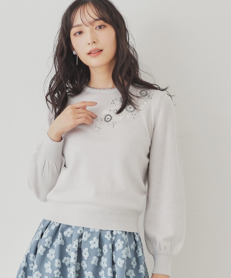 SS~Lサイズ展開/ビーズ手刺繍】クラフトニット(ニット SS~Lサイズ展開/ビーズ手刺繍】クラフトニット(ニット