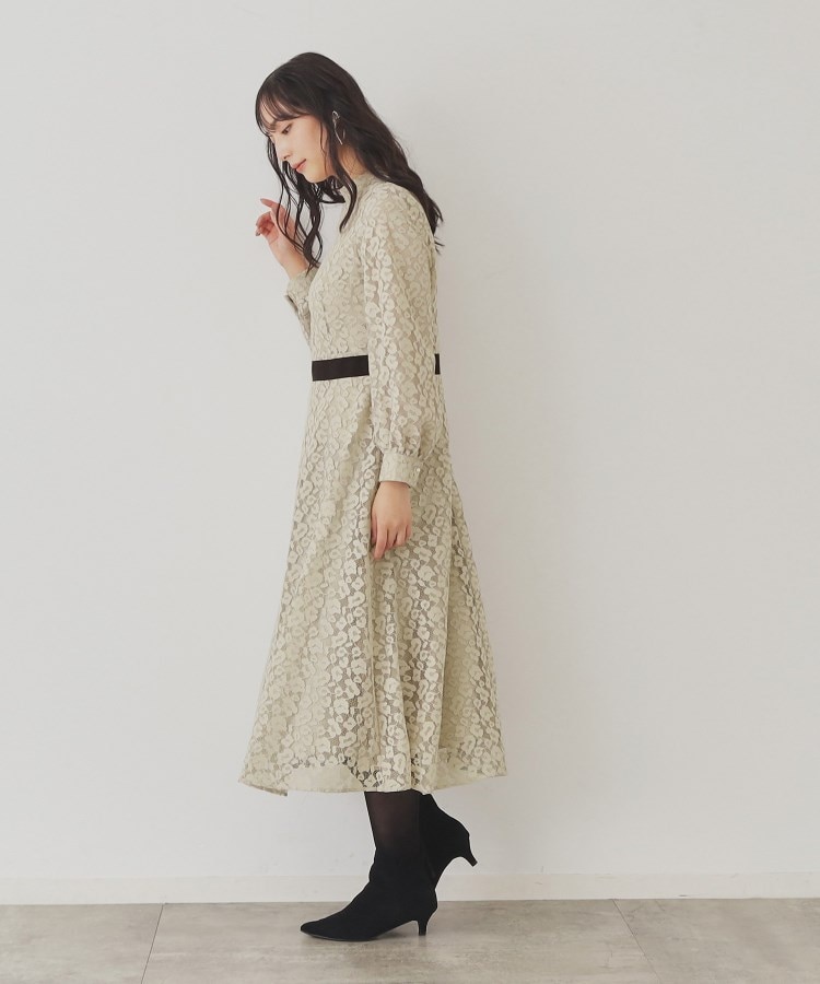 スーナウーナ(SunaUna)の【SS～Lサイズ展開/レオパードレース】スタンドネックワンピース12