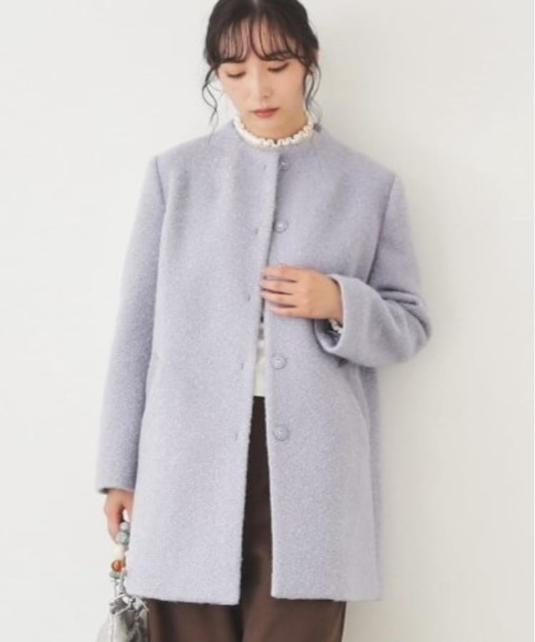 S~Lサイズ展開/レース付ポケット】ボトルネックコート(ノー S~Lサイズ展開/レース付ポケット】ボトルネックコート(ノー