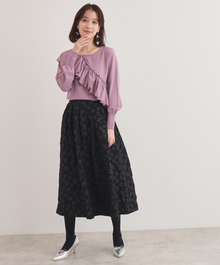 スーナウーナ(SunaUna)の【6色展開／大人フェミニン】アシメフリルニット7