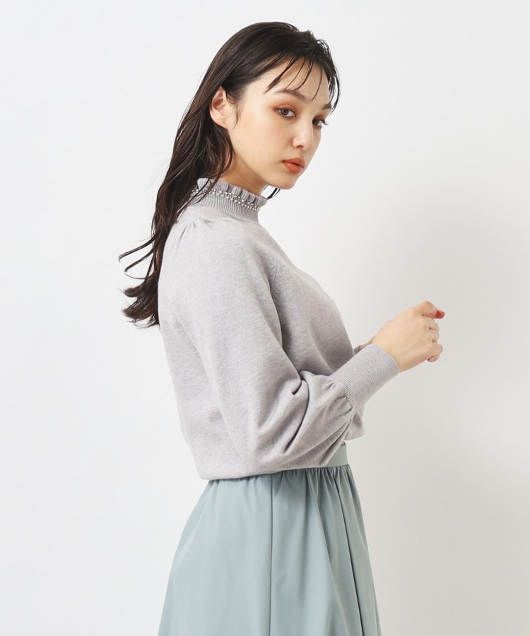 新色追加【春色/衿パール付】ハイネックニット(ニット 新色追加【春色/衿パール付】ハイネックニット(ニット