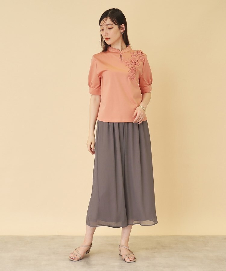 スーナウーナ(SunaUna)の【セットアップ可／シアー素材】ウエスト総ゴムワイドパンツ6