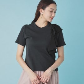 スーナウーナ(SunaUna)の【異素材/ラッフル】大人フェミニンTシャツ