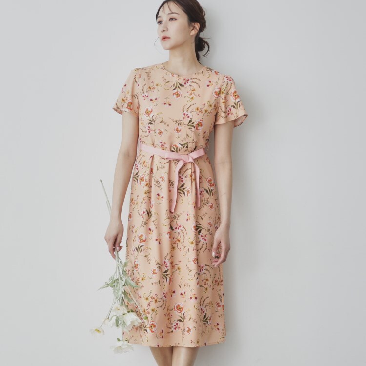 スーナウーナ(SunaUna)の【手洗い可能／&yours project】フリルスリーブワンピース マキシ・ロングワンピース