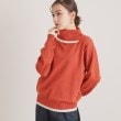 スーナウーナ(SunaUna)の【web限定／衿バイカラー】スリットネックニット オレンジ(067)
