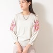 スーナウーナ(SunaUna)の【SS～Lサイズ展開／リボン＆ビーズ刺繍】クラフトニット ライトグレー(011)