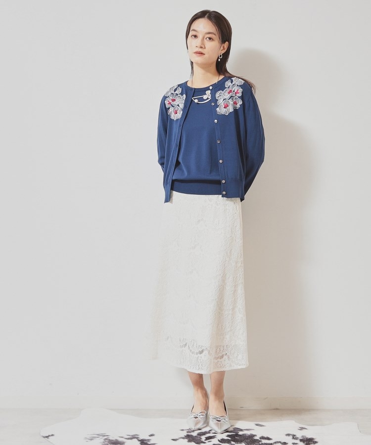 スーナウーナ(SunaUna)の【SS～Lサイズ展開／リボン＆ビーズ刺繍】クラフトニットカーディガン6