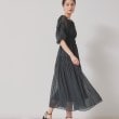 スーナウーナ(SunaUna)の【パウダーシフォン／シャーリング】ロングワンピース ブラック(019)