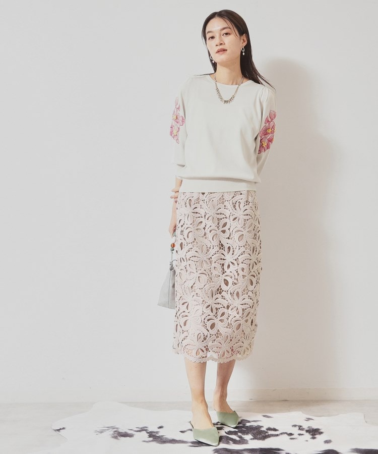 スーナウーナ(SunaUna)の【リボンレース／S～Lサイズ展開】裾スカラタイトスカート5