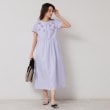 スーナウーナ(SunaUna)の【接触冷感／フラワーモチーフ】フレンチスリーブワンピース パープル(081)