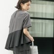 オペークドットクリップ(OPAQUE.CLIP)のアシンメトリー切替ドッキングトップス チャコールグレー(614)