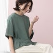 オペークドットクリップ(OPAQUE.CLIP)のプリーツデザインドッキングトップス【洗濯機洗い可】 オリーブグリーン(026)
