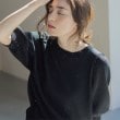 オペークドットクリップ(OPAQUE.CLIP)のスパンコールパフスリーブニット ブラック(619)