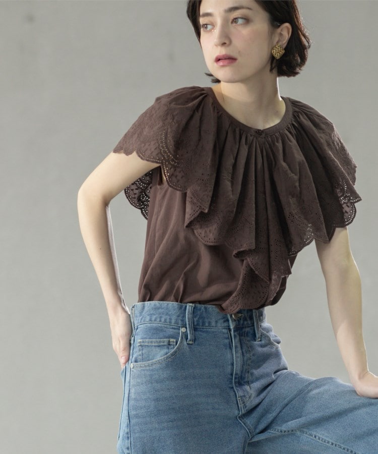 オペークドットクリップ(OPAQUE.CLIP)の刺繍レースカラーブラウス11