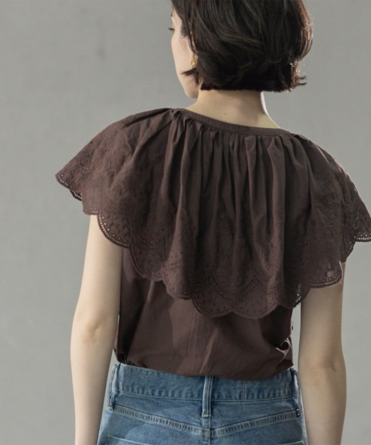 オペークドットクリップ(OPAQUE.CLIP)の刺繍レースカラーブラウス15