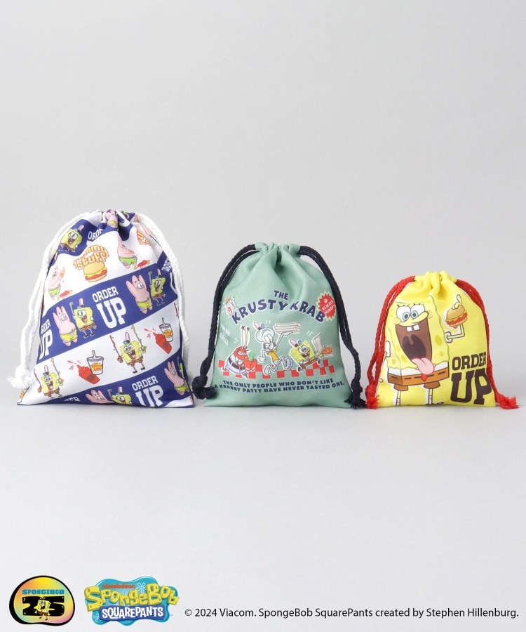 3P巾着 ハンバーガー＜SPONGE BOB スポンジ・ボブ＞（スポット