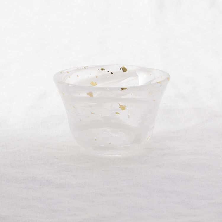 トゥーワントゥーキッチンストア(212 KITCHEN STORE)の箔墨流し 白 ぐい呑 グラス・マグ・タンブラー