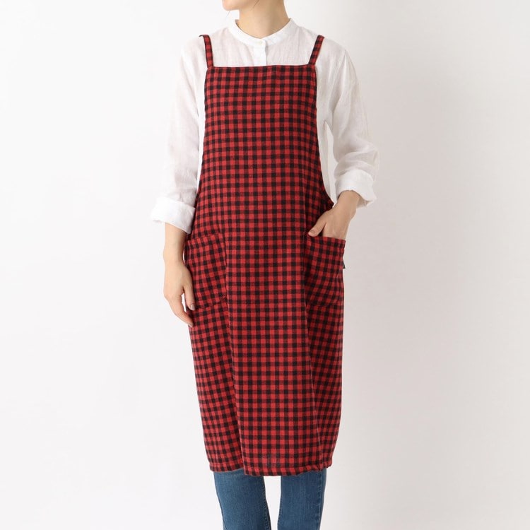 トゥーワントゥーキッチンストア(212 KITCHEN STORE)の起毛チェックエプロン RD エプロン・その他ファブリック