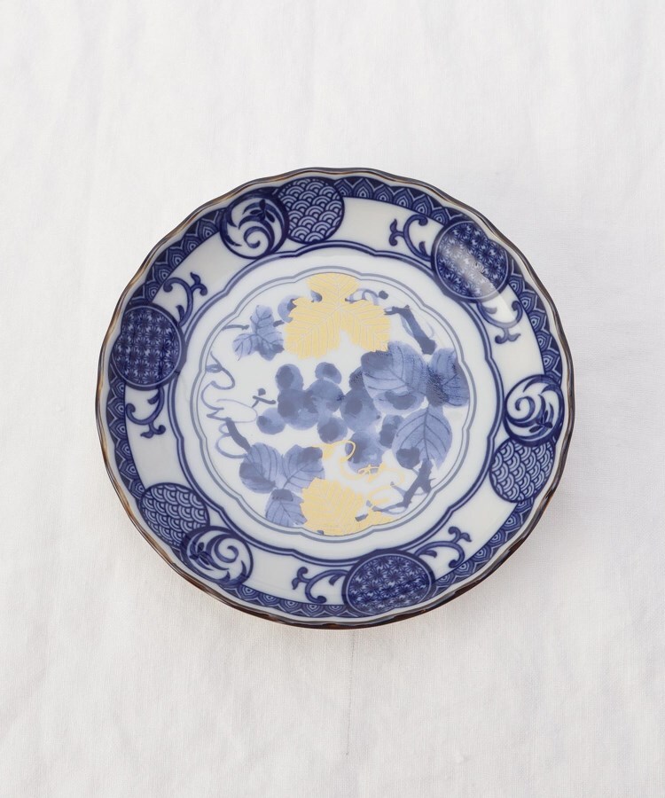 トゥーワントゥーキッチンストア(212 KITCHEN STORE)の古染金彩 5寸皿 藍葡萄3
