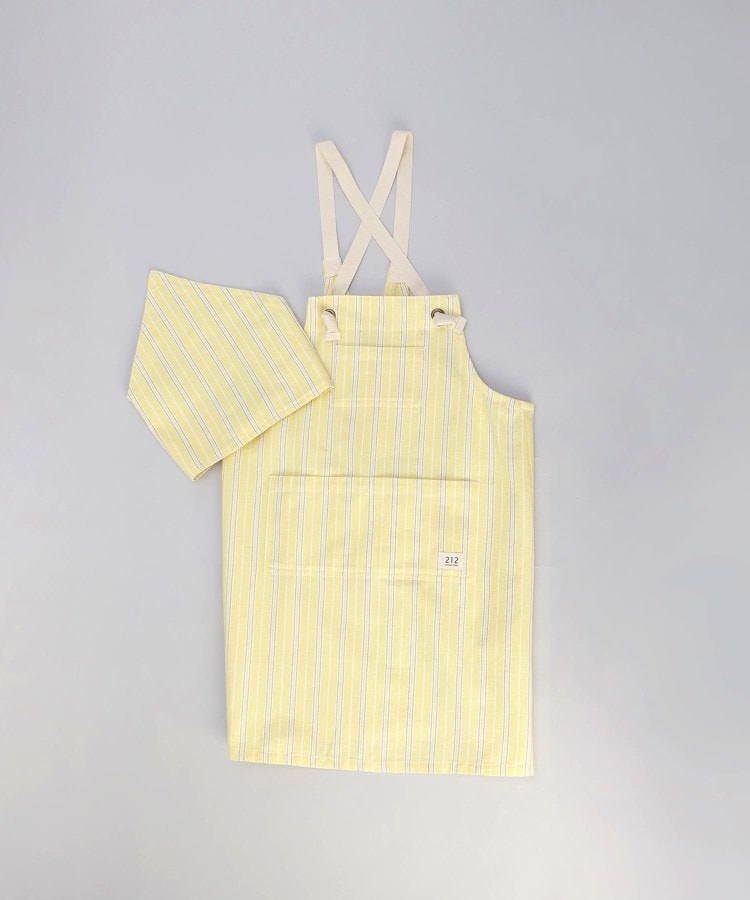 トゥーワントゥーキッチンストア(212 KITCHEN STORE)のダブルストライプ キッズエプロン・三角巾セット YE ＜212Kオリジナル＞1