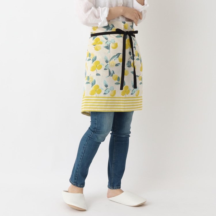 トゥーワントゥーキッチンストア(212 KITCHEN STORE)のレモンボーダー ギャルソンエプロン NT エプロン・その他ファブリック