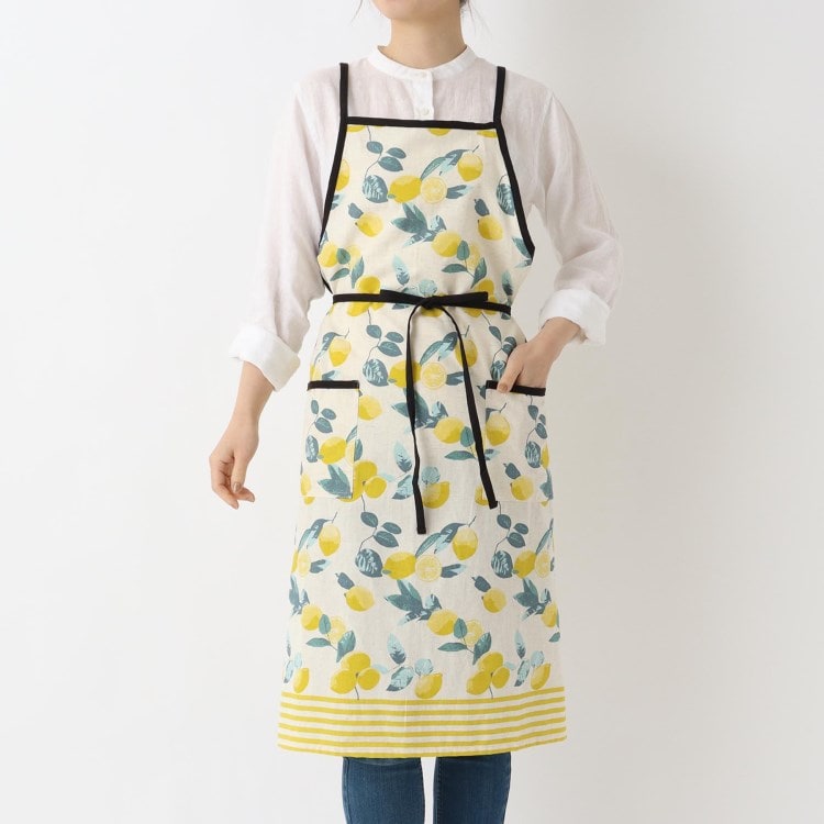トゥーワントゥーキッチンストア(212 KITCHEN STORE)のレモンボーダー ロングエプロン NT エプロン・その他ファブリック