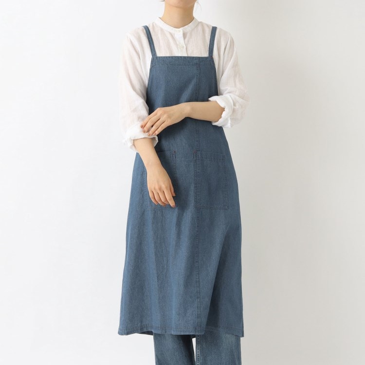 トゥーワントゥーキッチンストア(212 KITCHEN STORE)のフルイドライン ロングエプロン BL エプロン・その他ファブリック