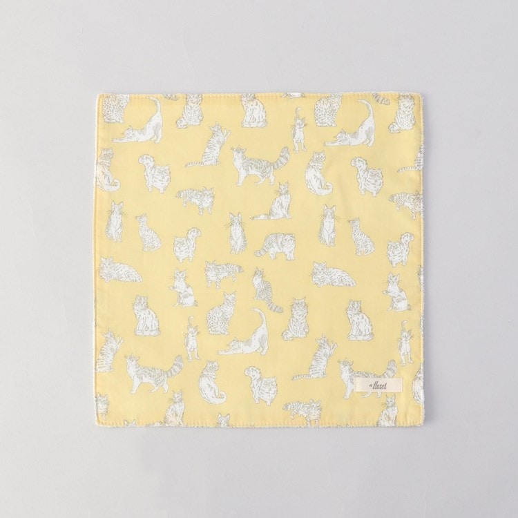 トゥーワントゥーキッチンストア(212 KITCHEN STORE)のミャオウ ステッチハンドタオル 25×25 YE　 ＜フローレットロンドン ＞ ハンカチ・ハンドタオル