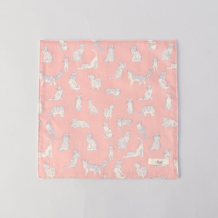 トゥーワントゥーキッチンストア(212 KITCHEN STORE)のミャオウ ステッチハンドタオル 25×25 PI　 ＜フローレットロンドン ＞ ハンカチ・ハンドタオル