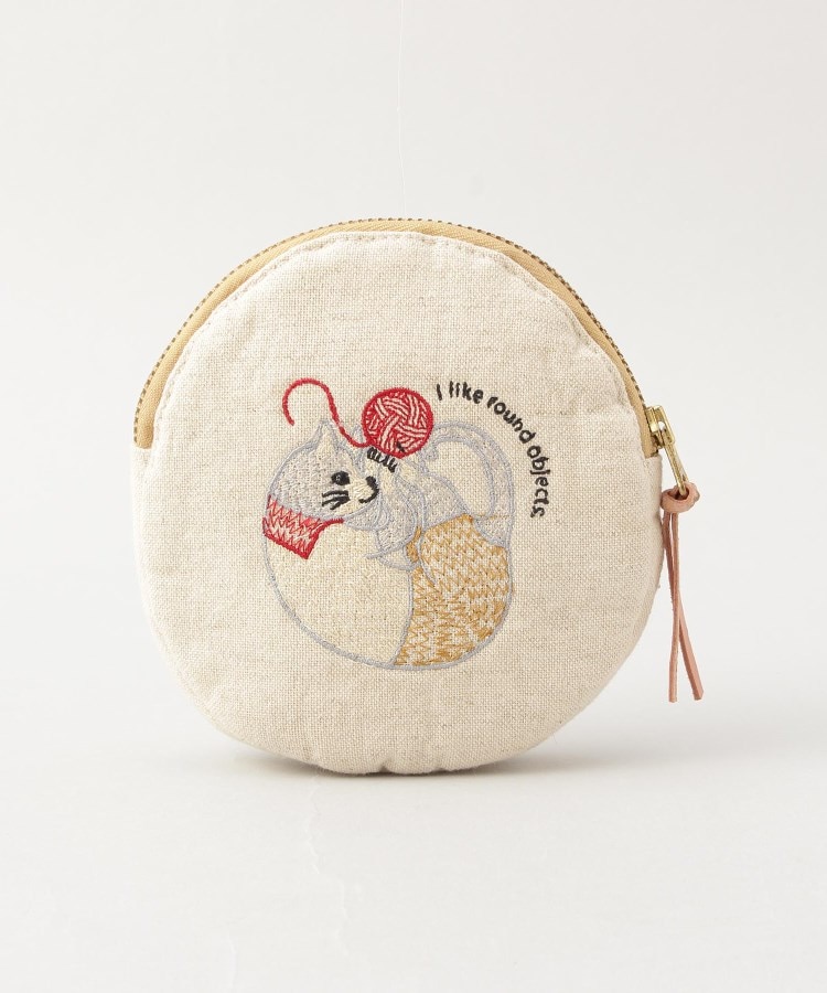 トゥーワントゥーキッチンストア(212 KITCHEN STORE)のコットンリネン刺繍ポーチ ネコ その他