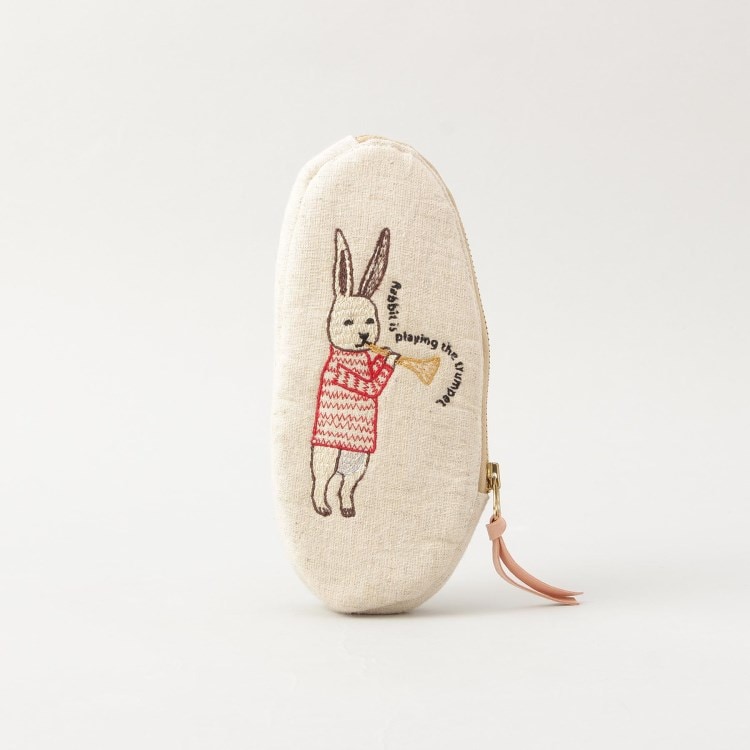 トゥーワントゥーキッチンストア(212 KITCHEN STORE)のコットンリネン刺繍ポーチ ウサギ ポーチ