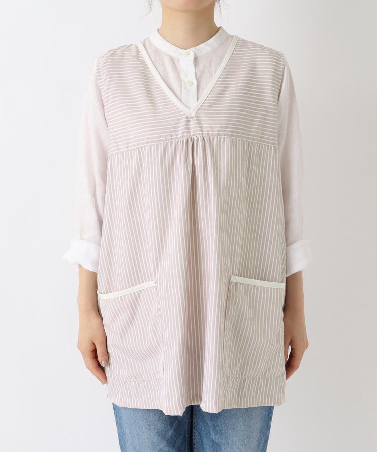 トゥーワントゥーキッチンストア(212 KITCHEN STORE)のペンシルストライプ Vネックベストエプロン BE1