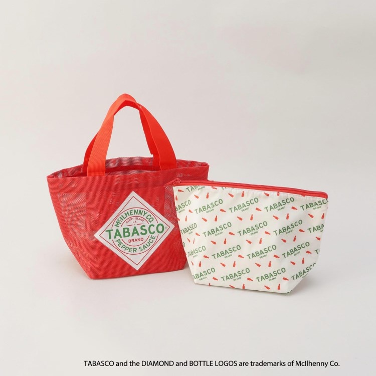 トゥーワントゥーキッチンストア(212 KITCHEN STORE)の保冷ポーチ付きメッシュトート S RD ＜TABASCO(R) タバスコ＞ ショッピングバッグ