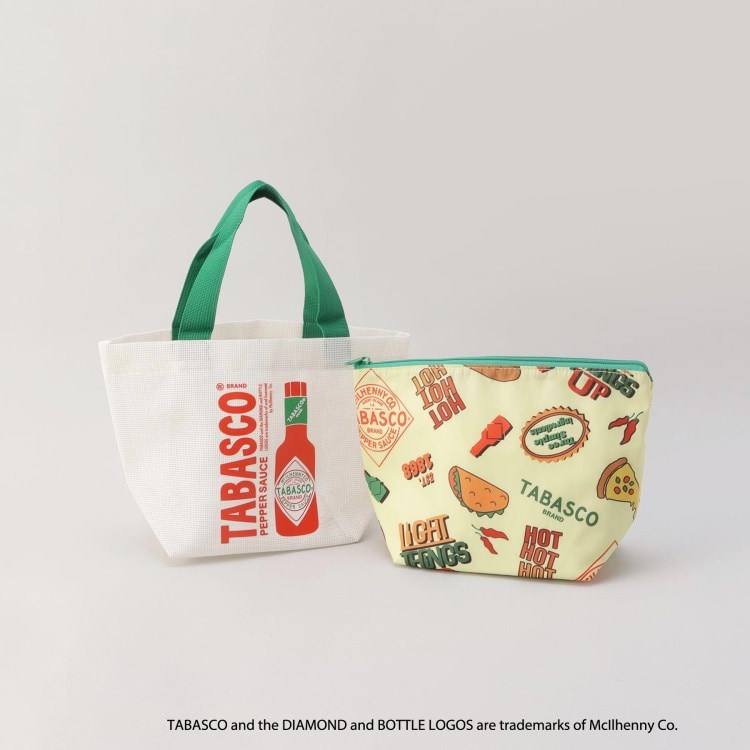 トゥーワントゥーキッチンストア(212 KITCHEN STORE)の保冷ポーチ付きメッシュトート S WH ＜TABASCO(R) タバスコ＞ ショッピングバッグ