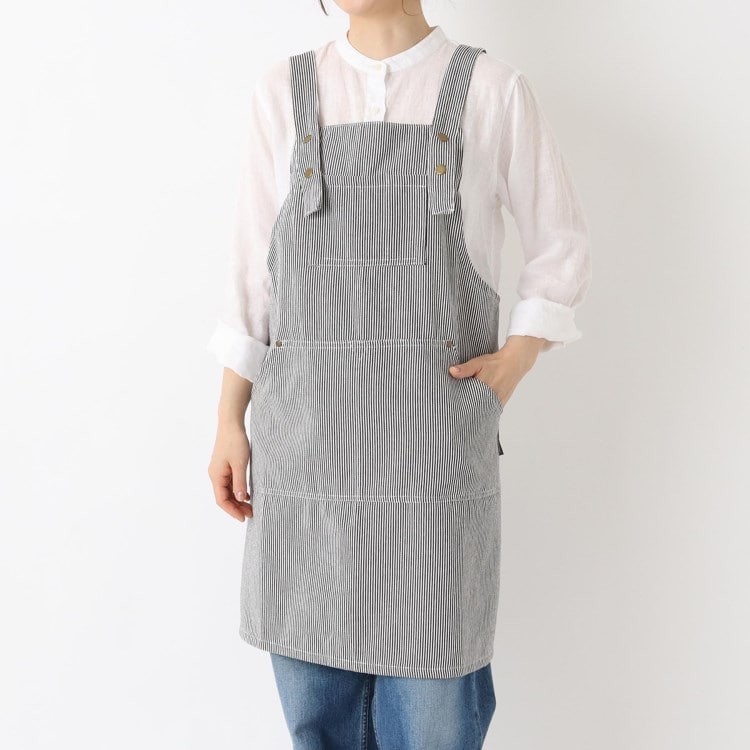 トゥーワントゥーキッチンストア(212 KITCHEN STORE)のヒッコリーストライプエプロン M BK ＜212Kオリジナル＞ エプロン・その他ファブリック
