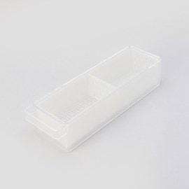 トゥーワントゥーキッチンストア(212 KITCHEN STORE)の冷蔵庫中ザルボウル 蓋＆仕切り付き WH 山崎実業＜tower  タワー＞ 調理器具