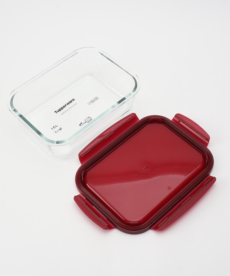 Tupperware Premiaglass Serve & Store Container Red 1-qt 1 L NEW 