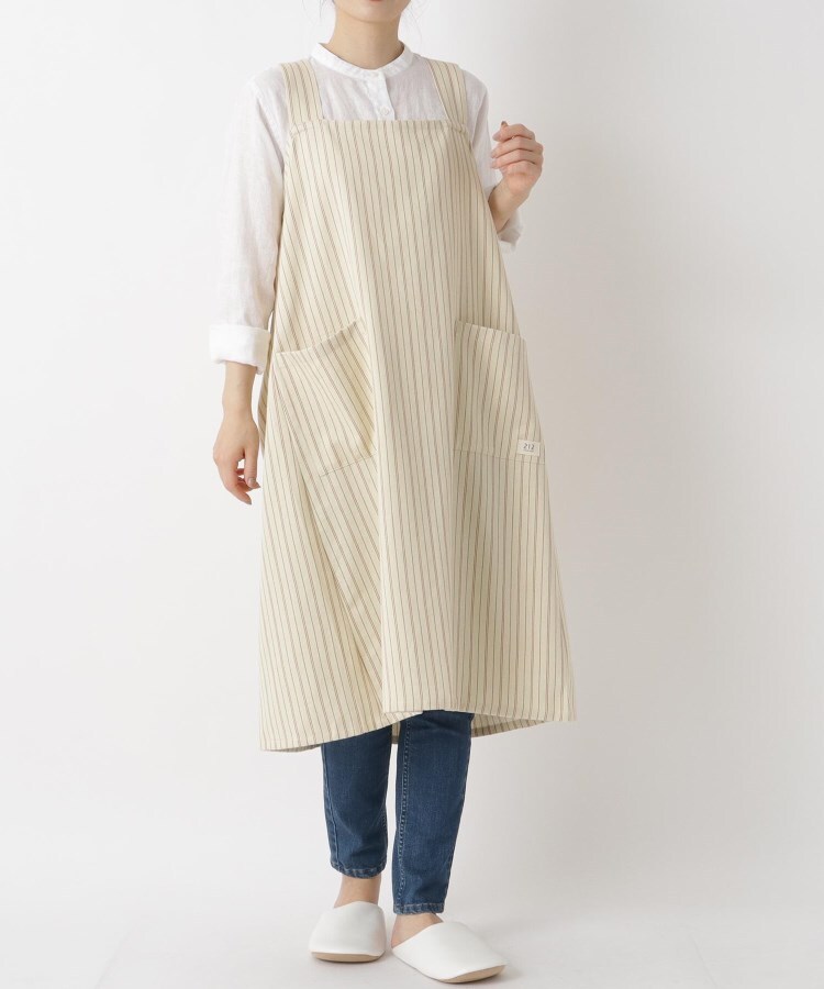 トゥーワントゥーキッチンストア(212 KITCHEN STORE)の◆Simple Stripe フルエプロン BE  ＜212Kオリジナル＞9