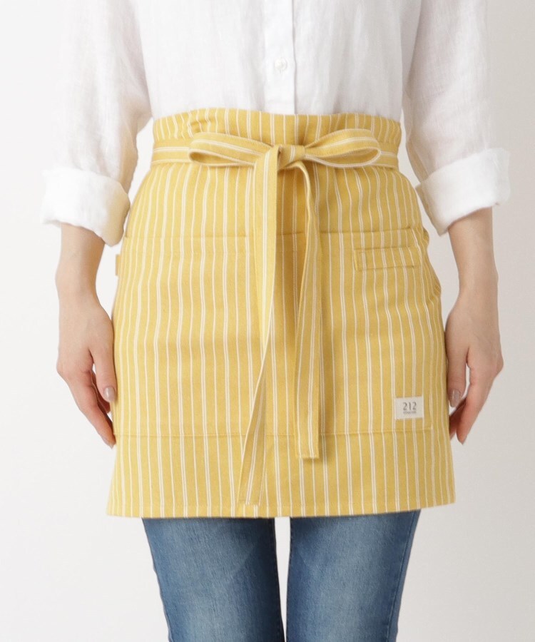 トゥーワントゥーキッチンストア(212 KITCHEN STORE)の◆Simple Stripe カフェエプロン YE  ＜212Kオリジナル＞1