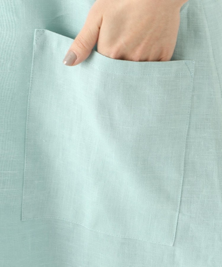 トゥーワントゥーキッチンストア(212 KITCHEN STORE)のスルーワンピースエプロン ミント ＜LINEN&BASIC リネンアンドベーシック＞6