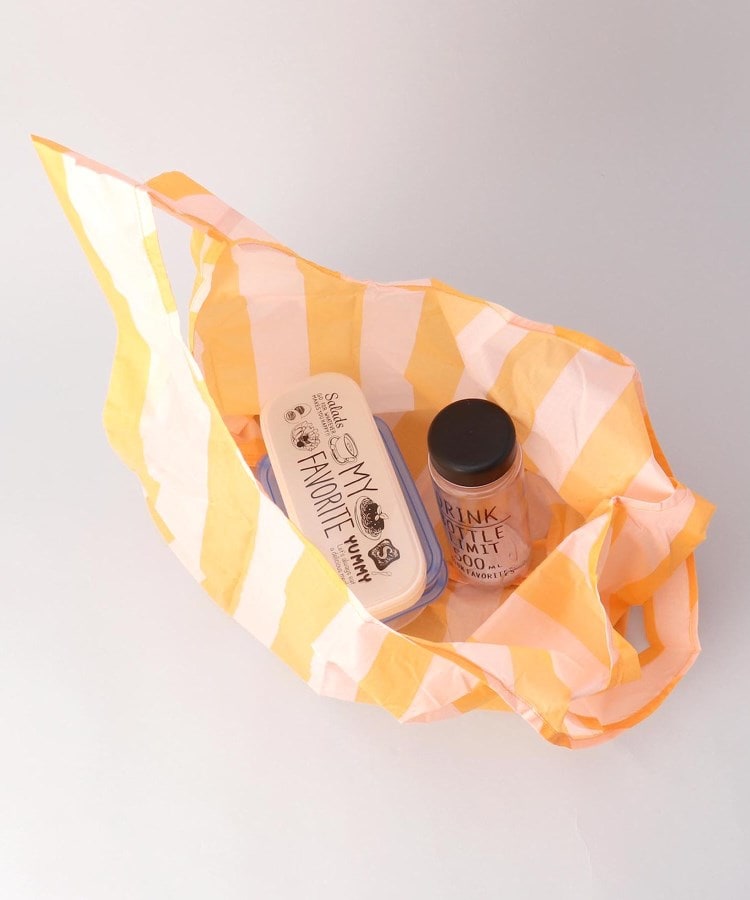 ◇スタンダードエコバッグ オレンジワイドストライプ ＜BAGGU