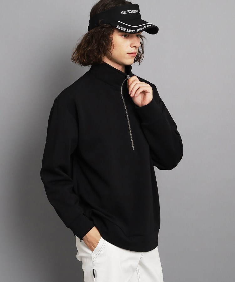 バックデザインあり ハーフジッププルオーバー(スウェット
